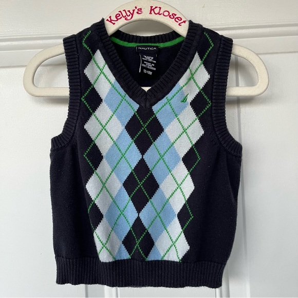 Nautica Other - •Nautica• Baby Boy V-Neck Argyle Sweater Vest - Size 12-18 Months